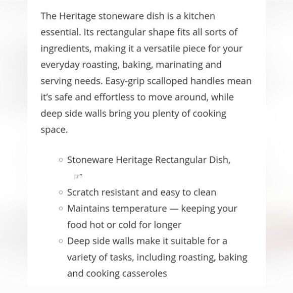 Le Creuset 18cm Rectangular Ceramic Baking Dish- White - Picture 7 of 8